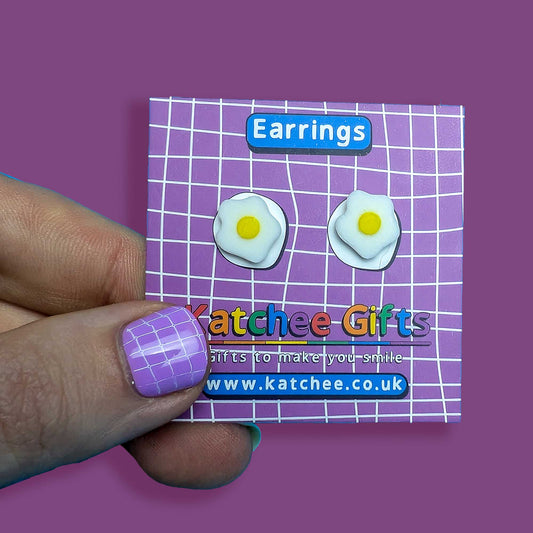 Fried egg stud earrings