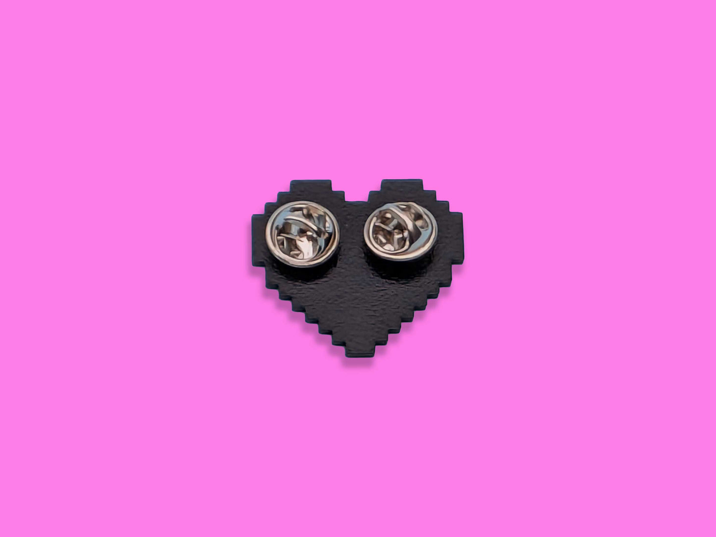 Lesbian flag pixel heart enamel pin