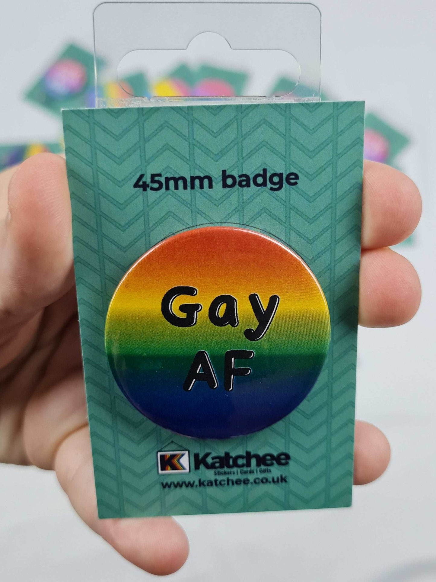 Gay Pride Pin Badge | Gay AF Badge | 45mm