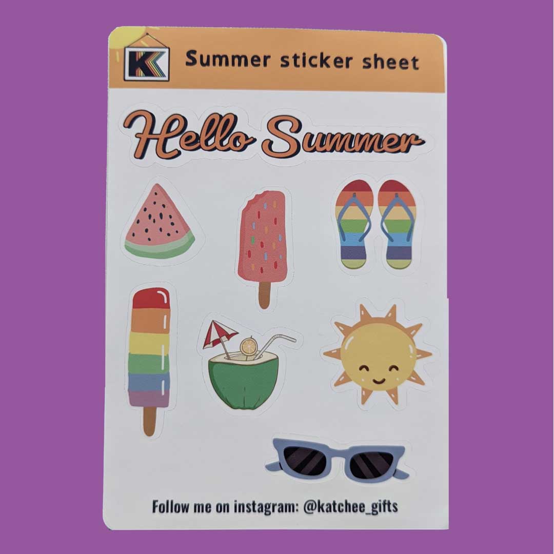 summer sticker sheet