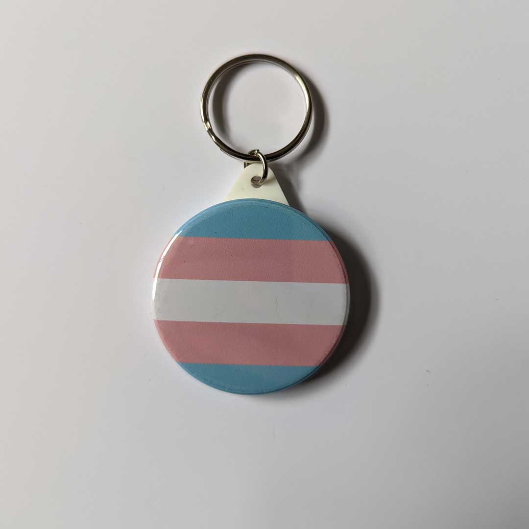 Trans pride flag keychain