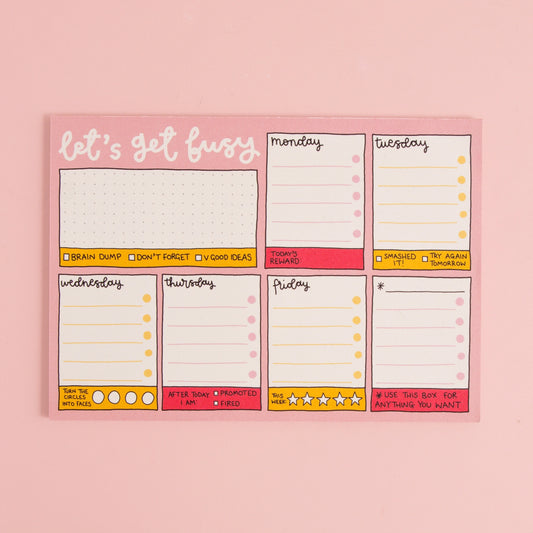 A5 Notepad - Week Planner - Let's Get Busy