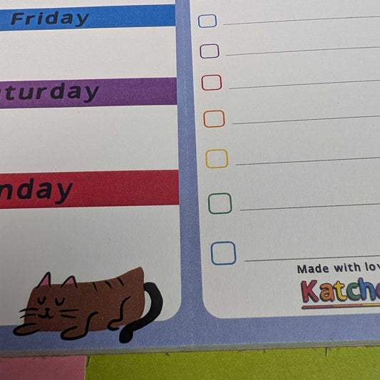 Cat Weekly Meal Planner Pad – A5 Notepad