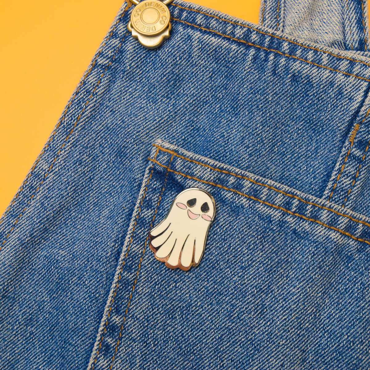 Cute ghost enamel pin