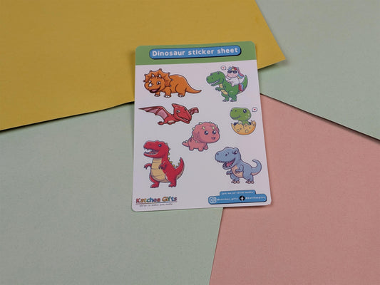Dinosaur sticker sheet, Planner, Journal, Scrapbooking stickers