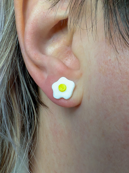 Fried egg stud earrings