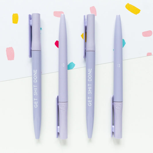Get Shit Done Lilac Recycled Eco Ballpoint Pen
