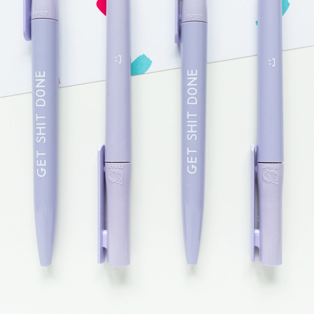 Get Shit Done Lilac Recycled Eco Ballpoint Pen