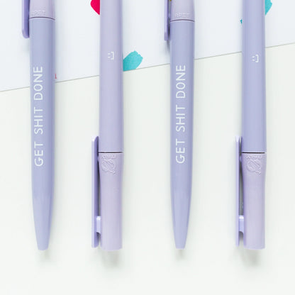 Get Shit Done Lilac Recycled Eco Ballpoint Pen
