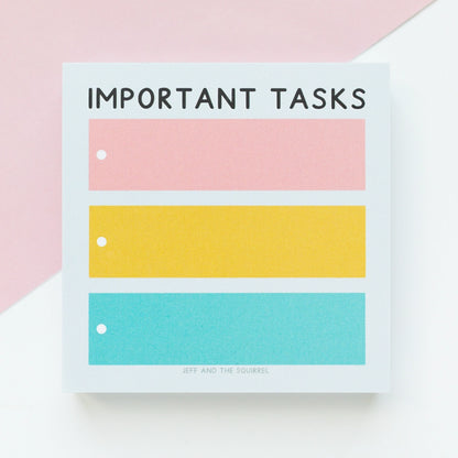 Important Tasks Memo Pad