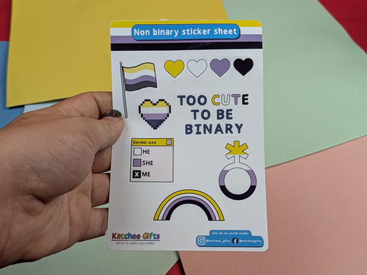 Non Binary Pride sticker sheet