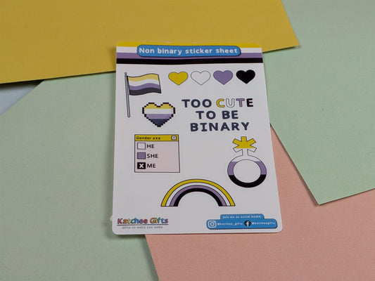 Non Binary Pride sticker sheet