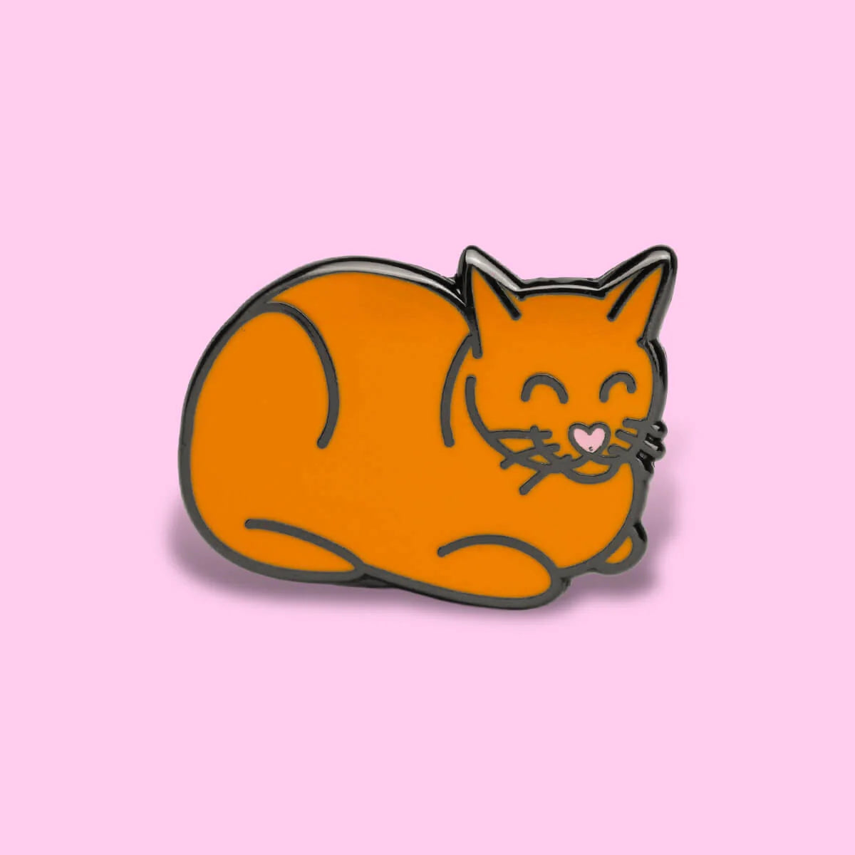 Cat Loaf Orange Enamel Pin