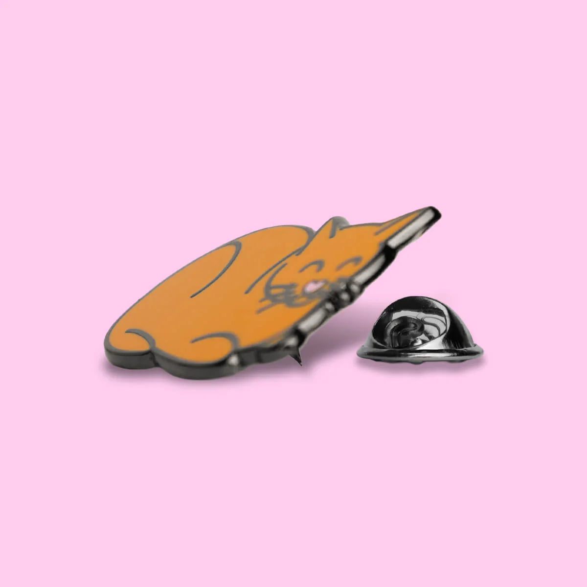 Cat Loaf Orange Enamel Pin