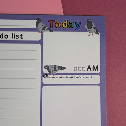Pigeon themed A5 daily planner - PRINT ON DEMAND
