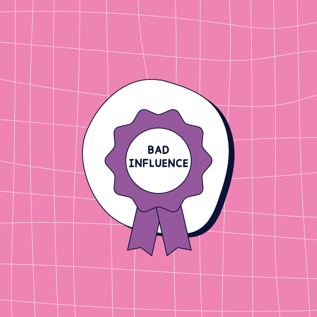 Bad influence award wooden pin