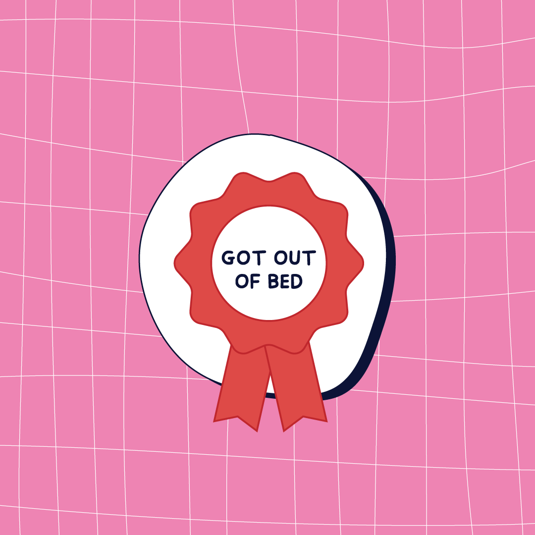 Got out of bed reward wooden pin
