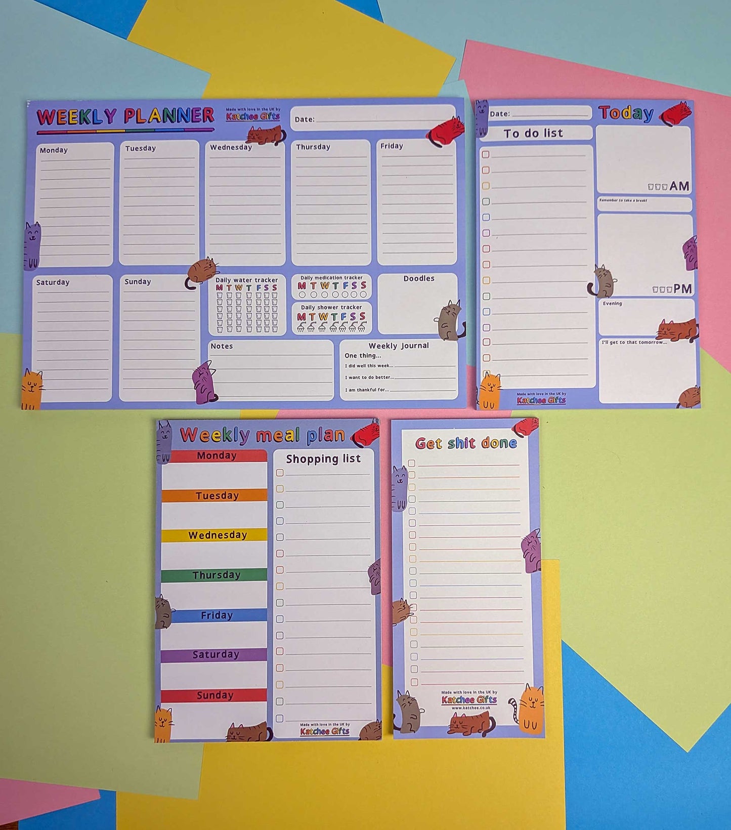 Cats themed stationery bundle - ultimate planning set