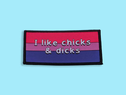 I like chicks and dicks iron-on patch