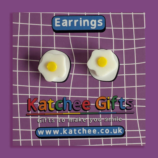 Fried egg stud earrings