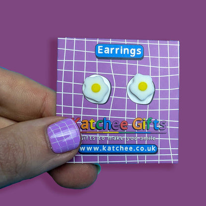 Fried egg stud earrings