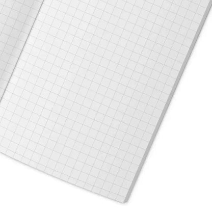 White graph paper sheets with a light gray grid pattern, shown at an angle on a white background.