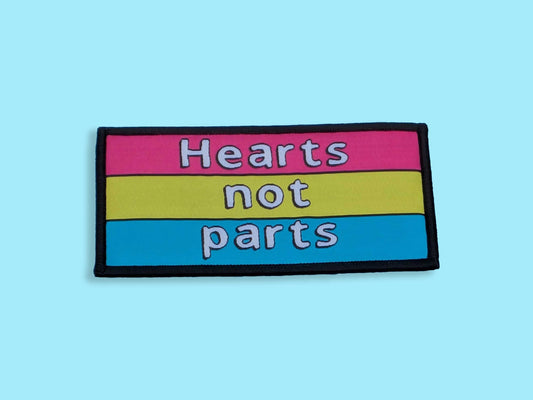 Hearts not parts iron-on patch