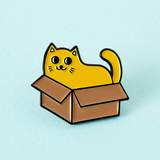 Cat in A Box Soft Enamel Pin