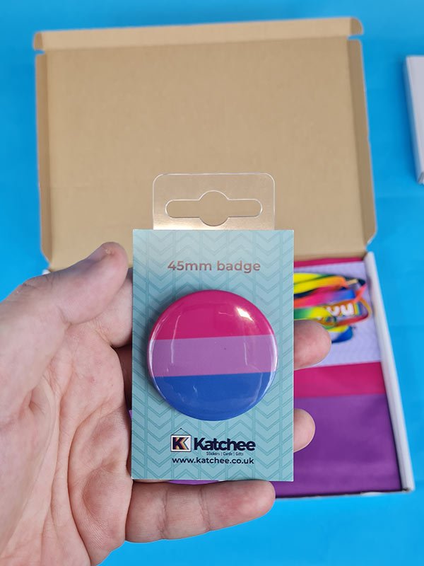 Bisexual flag badge, Bisexual Pride gift box