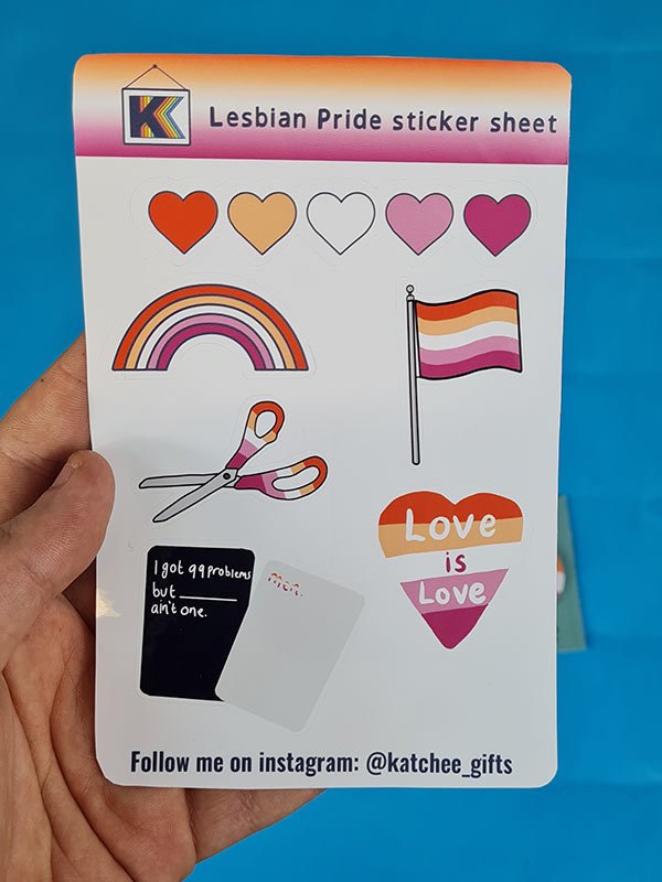 Lesbian sticker sheet, Lesbian gift box, PrideBox 3.0