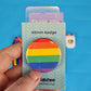 Rainbow handmade badge, Gay pride gift box