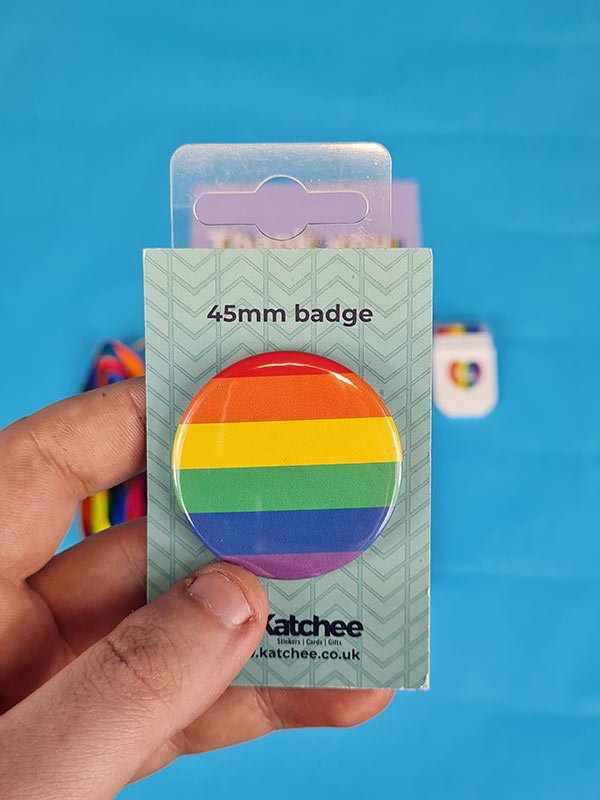 Rainbow handmade badge, Gay pride gift box