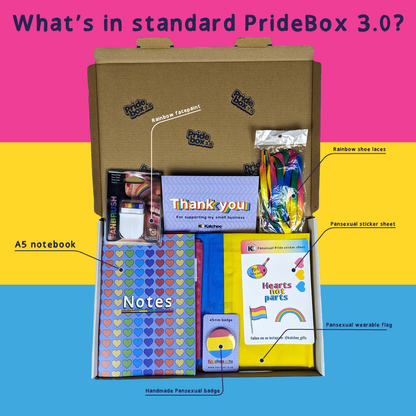 What's in Pansexual pride gift box, PrideBox 3.0
