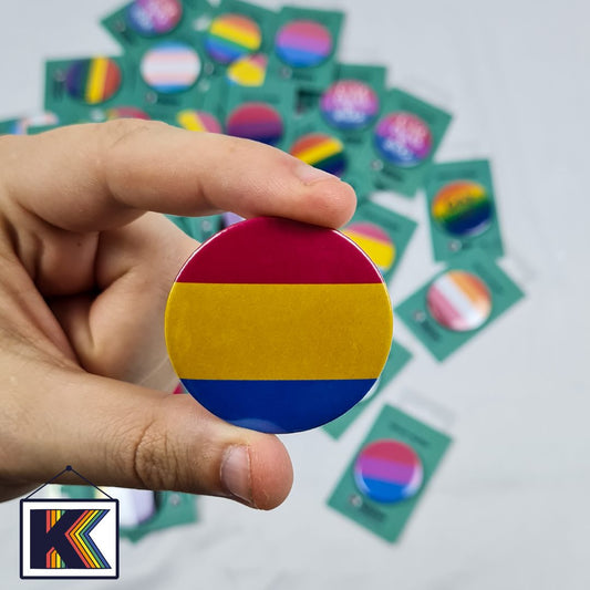 Pansexual Pride pin badge | Pansexual flag Badge | 45mm
