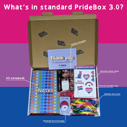 what's in Bisexual Pride gift box, PrideBox 3.0