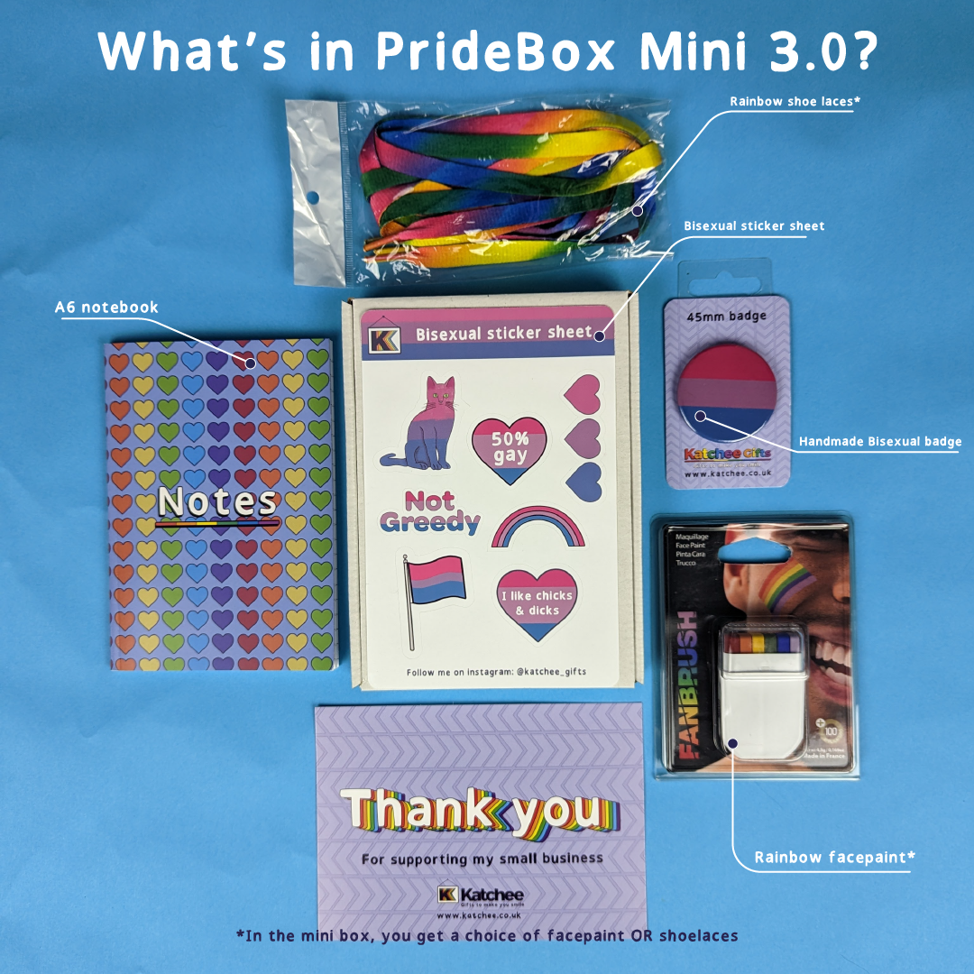 What's in Pridebox mini 3.0, Bisexual Pride gift box