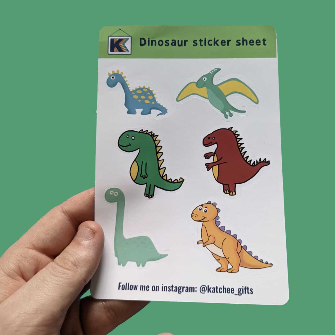 Dinosaur sticker sheet, Planner, Journal, Scrapbooking stickers ...