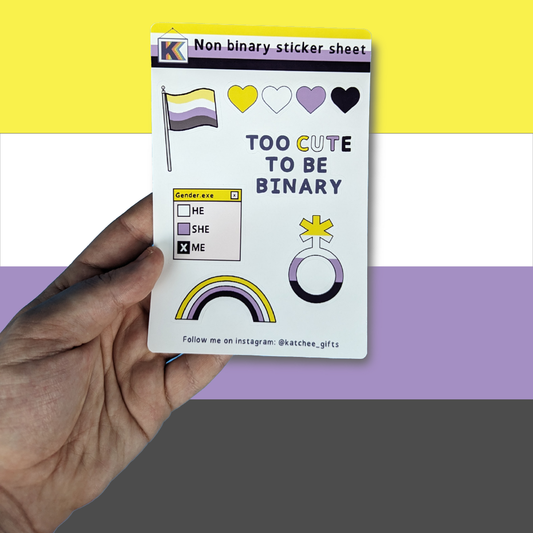 Non Binary Pride sticker sheet