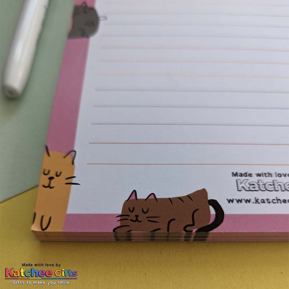 Cats themed A5 notepad, Planner desk pad, Cat stationery