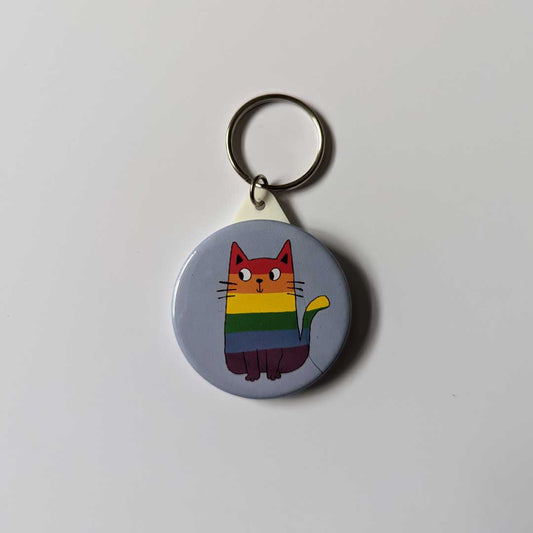 LGBT pride cat keychain