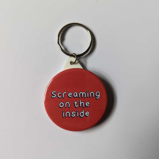Screaming on the inside keychain