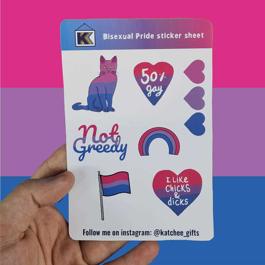 Bisexual Pride sticker sheet