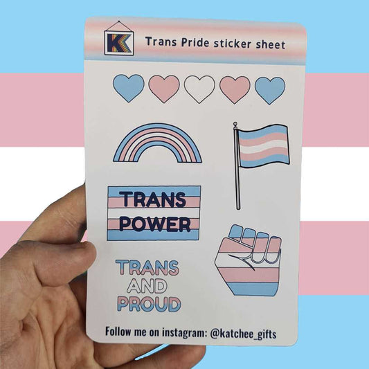 Trans pride sticker sheet