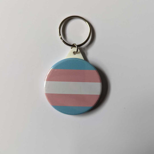 Trans pride flag keychain