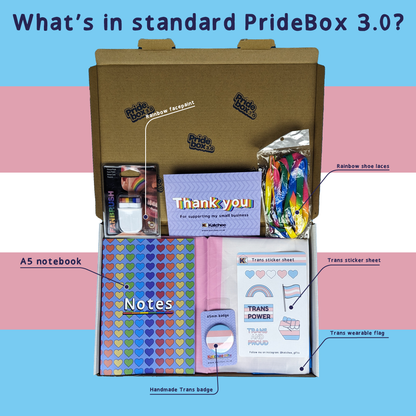 What's in Trans pride gift box, PrideBox 3.0